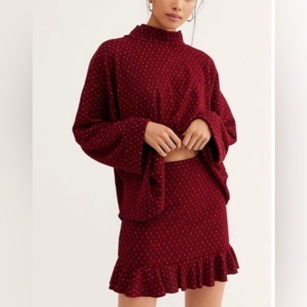 NWT Free People Red Knit Set
